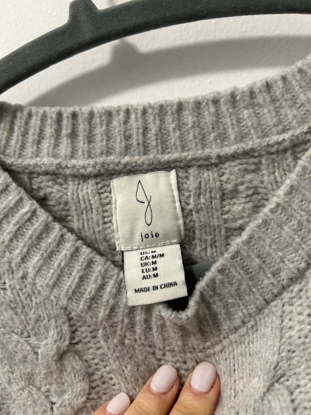 Joie Light Gray Cable Knit Crewneck Sweater - Picture 5 of 5